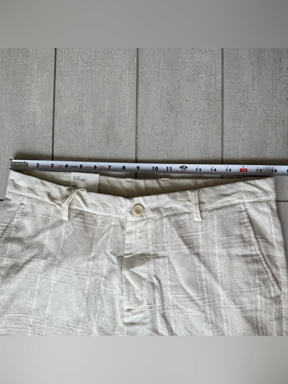 ZARA Men’s Textured Cotton Woven Jacquard Trouser Pants Minimalist Casual 36x30